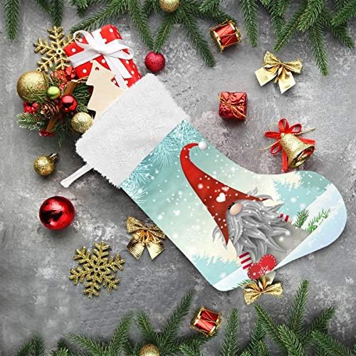 Коледни Чорапи ALAZA весела Коледа Tomte Winter Snowflake Pattern4 Класически Персонализирани Големи Чулочные Украса за