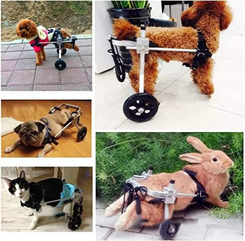 Регулируема Двухколесная количка за рехабилитация на кучета с количката за задните крака с увреждания, Леко колело за придвижване на кучета среден/голям размер, (XR