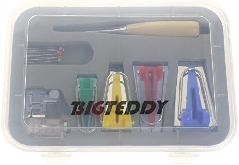 BIGTEDDY - Комплект за направата на Наклонена лента, Регулируем Прижимная Лапка за Шиене подгъва/Капитониране 6 мм/12 мм/18 мм/25 мм