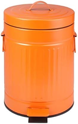 Кошчето за боклук с капак TKFDC за битови отпадъци, отпадъци от кухнята и в банята (Цвят: оранжево)