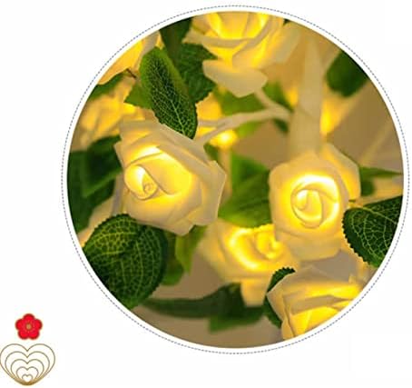 LIUHD Изкуствени Клони Елочное Украса Розата е Цветето да е Съобразена Лампа със Зелен Лист Коледна Изкуствена Настолна