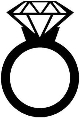 Силует на Годежен пръстен с Диамант, Vinyl Стикер на Автомобилна стикер (6 Бял)