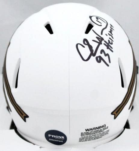 Мини-Каска с автограф на Чарли Отделение от БСС Seminoles Lunar Speed Mini Helmet w/93 Heisman-Prova - Мини-Каски