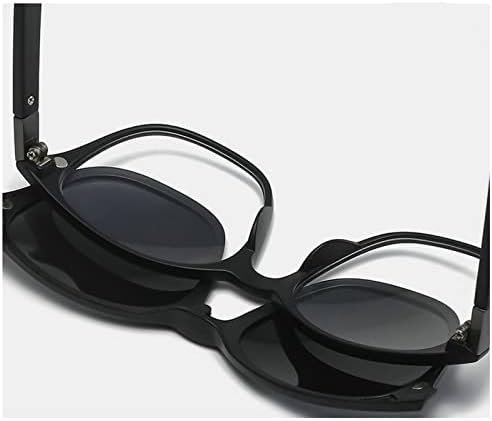 mincl Слънчеви очила с магнитен клипс TR90, квадратни сини светозащитные очила за четене, 5 бр. комплект от поляризирани