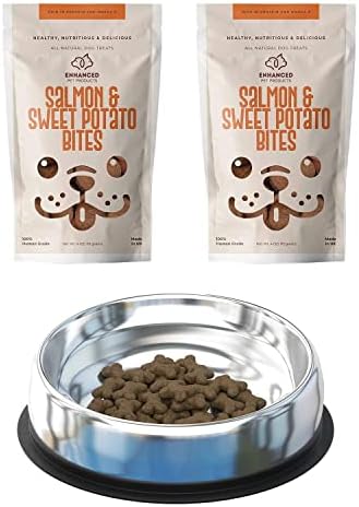 3 в 1 опаковка подобрена купички за домашни любимци със сьомга и сладки картофи premium за кучета. - 1 Подобрена купа за