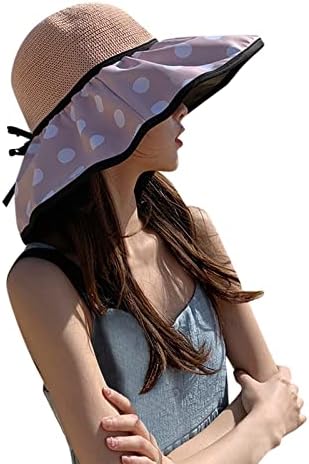 Дамски упаковываемая панама с широка периферия, лятна сгъваема плажна шапка, пътна плажна шапка с сенника UPF 50+