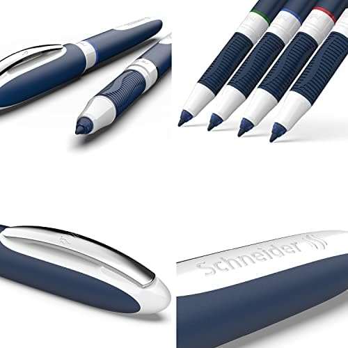 Химикалка химикалка Schneider One Change, за Еднократна употреба, Сверхгладкий съвет 0,6 мм, Синьо-бял корпус, Синьо мастило, Кутия от 5 дръжки (183703)