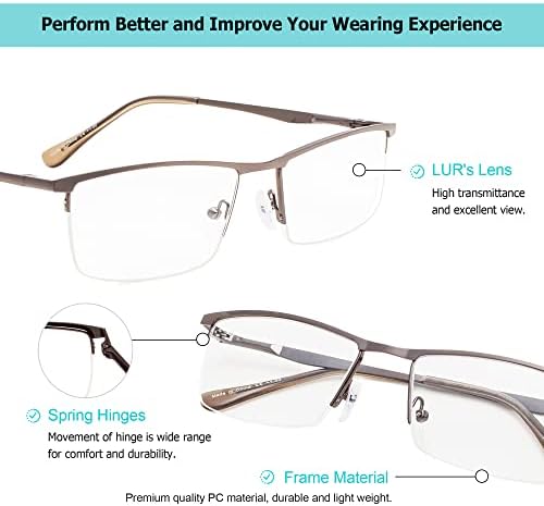 LUR 3 опаковки очила за четене в полукръгла рамка + 6 опаковки класически очила за четене (само за 9 двойки