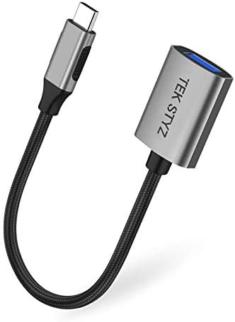 Адаптер Tek Styz USB-C USB 3.0 е обратно Съвместим с датчиците на Dell XPS 14z (L412X) OTG Type-C/PD Male USB 3.0 Female. (5 gbps)