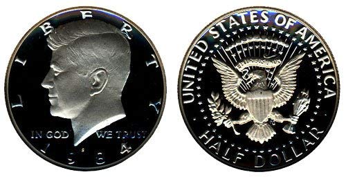 Монетен двор на САЩ, 1984 г., С Дълбока Камеей Кенеди Proof Half DCAM