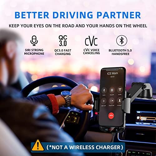 FM трансмитер Magift Bluetooth за кола-car адаптер Bluetooth 3 в 1 с притежателя на телефон Поддържа зареждане