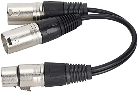 Кабел-Сплитер Zyyini XLR, 3-Пинов XLR за Две съединители XLR, Свързващ Y-кабел, захранващ Кабел-Сплитер Балансиран Микрофон,