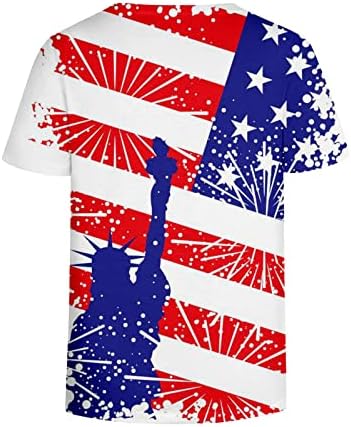 Тениски с принтом Американски флаг за жени, Патриотични Върховете 2023 Г., 4 юли, Лятна Блуза, Тениска с Къс ръкав