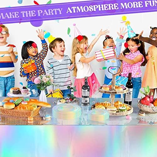 Toconv Преливащи се цветове, блестящи аксесоари за партита, чинии за Еднократна употреба + Покривки Услуги 20, за переливающейся теми, Рожден Ден, Сватба с Единорогом на