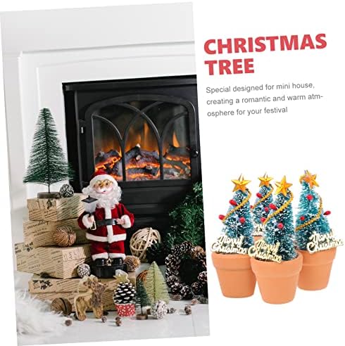 Yardwe 4шт Мини Коледно Дърво за Бижута и Аксесоари Коледен Декор Коледна Украса Мини Коледни Елхи Тенис на