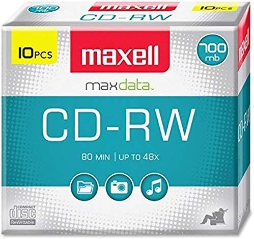 Maxell max630011 презаписваем СТАНОВИЩЕ памет 4x CD-RW сребрист цвят с тънки корпуси