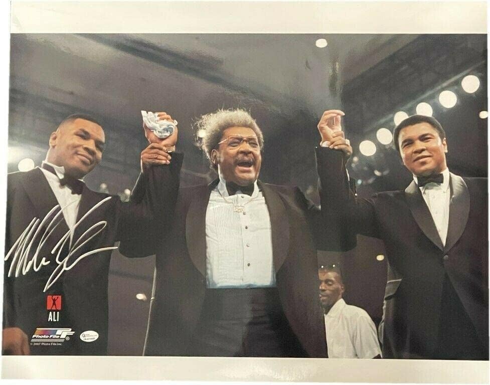 Снимка на Майк Тайсън с Автограф от ръката на 16X20 с Мохамед Али Дон Кинг ОА COA - Боксови снимки с автограф