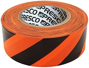 Рулонная standalone, маркировъчна лента с шарени Presco Stripe: 1-3 /16 инча x 300 метра. (Оранжеви и черни ивици) [НЕ