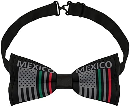 WEEDKEYCAT Американски Флаг Мексико Забавен Вратовръзка Предварително Обвързани Официални Вратовръзки-Пеперуда Регулируема