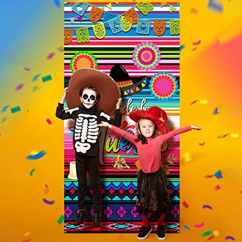 Ден на Мъртвите Декоративна Тъкан Dia de Los Muertos Знак Снимка Банер Вратата на Кутията Мексиканска Фиеста