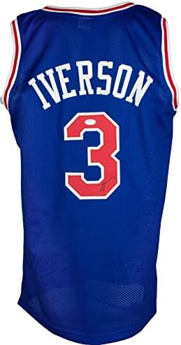 Алън Айвърсън е подписал Направени по Поръчка на Синия баскетбольную Фанелката на PSA ITP