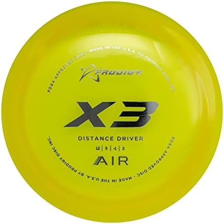 Prodigy Disc X3 AIR Distance Driver | Лек Дисков голф драйвер | Директен полет за Гористи области | Нов лек пластмаса | Алтернатива драйв Innova Destroyer | Цветове могат да се различават