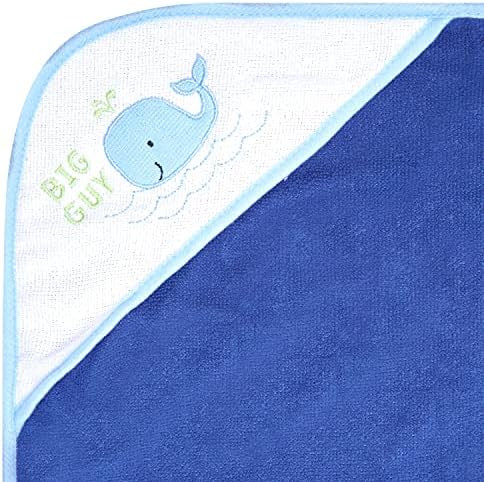 Бебешки Кърпи с капак Син кит за момчета Buttons & Stitches, 3 опаковки, 26x30 Инча