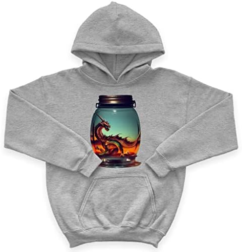 Детска hoody Dragon in a Jar отвътре с гъба - Фантазийная Детска hoody с качулка - Азия hoody с качулка за деца