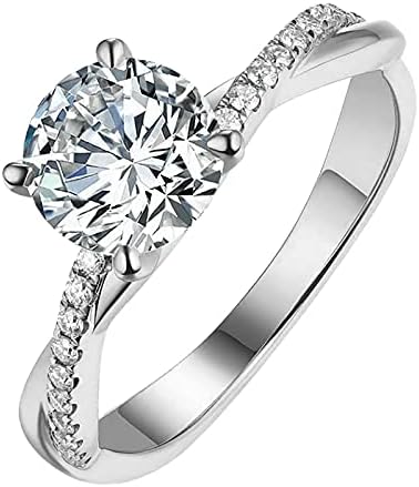 Златни пръстени Сребърни Сватбени 511 925 Бижута С Кристали Женски Бели Пръстени на Размера на Пръстени, Пръстени с Веригата