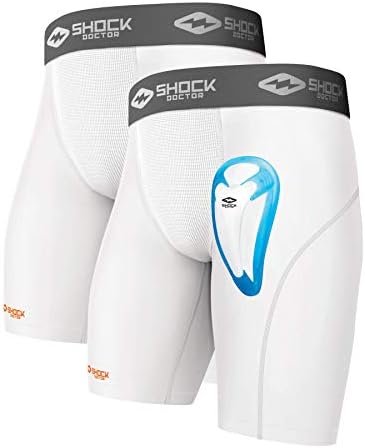 Shock Doctor (2 опаковки) Компресия шорти-гащи, с предпазни чаша от биофлекса. Мъжки / Младежки Бейзбол, Хокей на лед, лакрос и т.н
