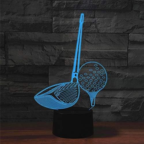 Декоративни Лампи Zhenku Golf Shape 3D Цветна Светодиодна Настолна Лампа Vision Light, версия с USB и батерия