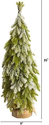 35. Сняг Стекал Надолу, Метене на Празнична Изкуствена Коледна елха върху основа от зебло