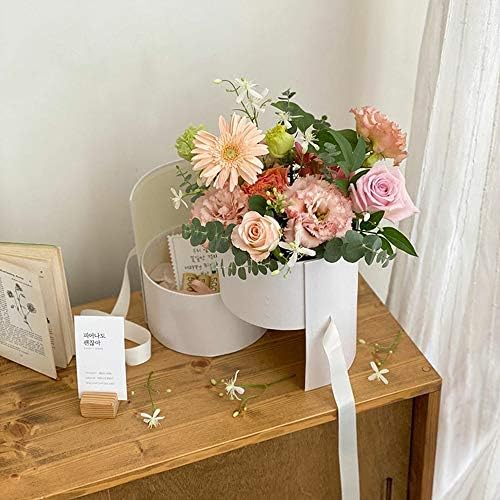 Кутия за цветя TBBJWRAPS с капак за Песни, Двуслойни Въртяща се кутия, Луксозни Кръгли кутии Подарък за букети цветя, Опаковане,