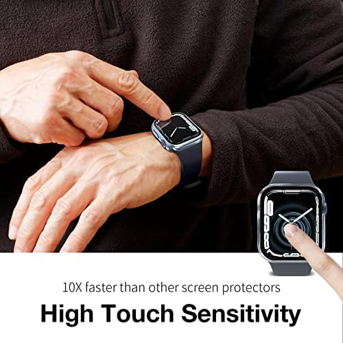 LK [2] Калъф за Apple Watch 6 / SE 2 44 мм С вграден предпазно фолио, изработени от закалено стъкло, [Номер на модела TCC571] Твърд защитен калъф за Apple Watch 6 / SE / SE 2 44 мм (прозрачен)