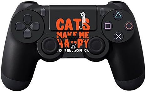 Кожата MightySkins е Съвместим с контролера на Sony Playstation DualShock PS4 – Cats Make Me Happy | Защитно, здрава и уникална vinyl стикер | Лесно се нанася и е оттеглено | Произведено в САЩ