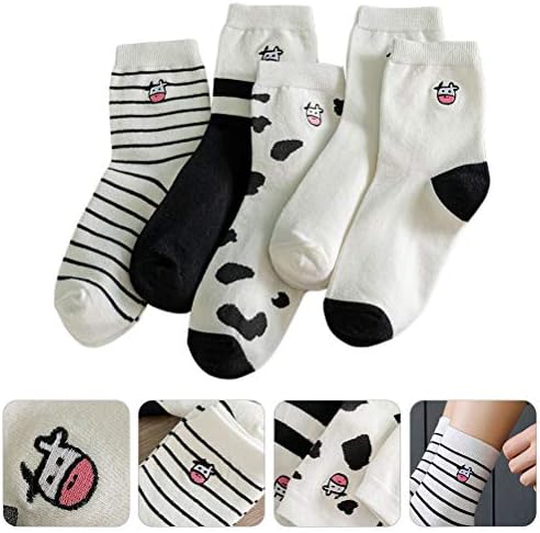 Дамски Чорапи GALPADA, Дамски Чорапи, Пухкави Чорапи, 5 чифта Чорапи, с бродерия от волска кожа, Дамски Чорапи До Прасците,