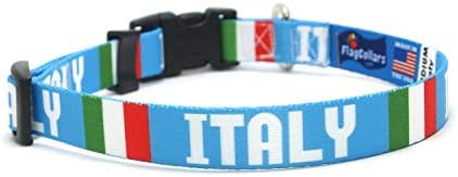 Нашийник за кучета |Флаг и името на Италия | е Отличен за Национални празници, Специални събития, Фестивали, Дни на