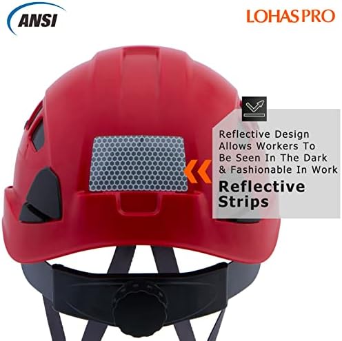 Шлемове Строителен Предпазна каска с козирка, одобрен ANSI Z89.1 OSHA Hardhat, мъжки работна Вафен с вентилация LOHASPRO, с каишка за брадичката, каска за Лесозаготовителей, за ка