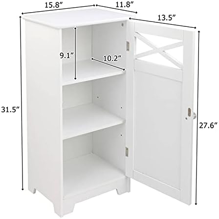 Шкаф за Баня с Одностворчатой Вилица NC Бял Цвят