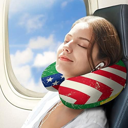 Възглавница за Врата с Флага на Бразилия и САЩ За Пътуване, U-Образна Възглавница за Подкрепа на Главата и