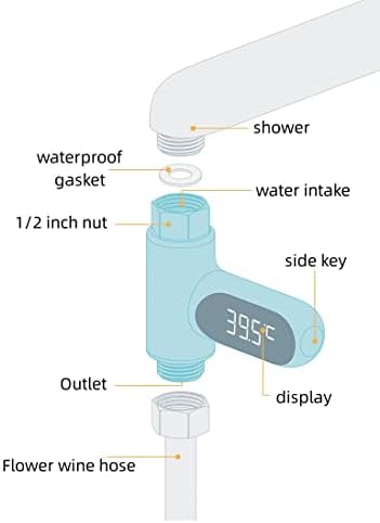 Термометър за водна Баня LED Цифров Дисплей на температурата Душ, Детски Термометър за вода, Въртящи се на 360 ° Екран За деца и възрастни (от Второ поколение)