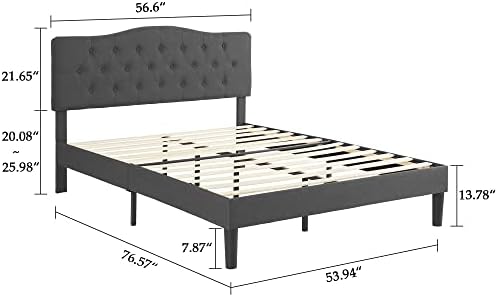 Легло-платформа с мека VECELO в пълен размер, Класически Тканевое Таблата с Диамант Шевове / в Основата на матрака / Лесен