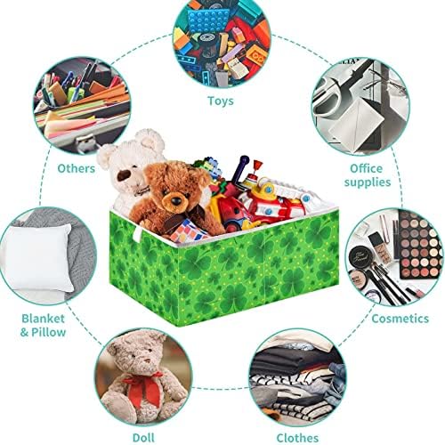 Кошница за шкаф visesunny, Кутии за съхранение на Зелена Детелина, Тъканни Кошница за Организиране на Рафтовете, Сгъваеми Кубични