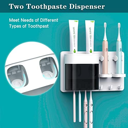 Стенни Държачи за четка за зъби, Двойна Автоматичен Опаковка на паста за зъби DENSAIL с Пылезащитной капак и 2