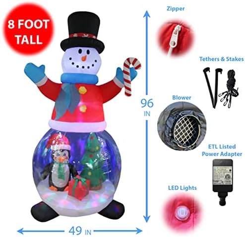 Два комплекта бижута за Коледно парти, в това число Коледа надувное барбекю-готвач Дядо Коледа височина 5,3 метра и топката Снежен човек с височина 8 метра, с Пингвин