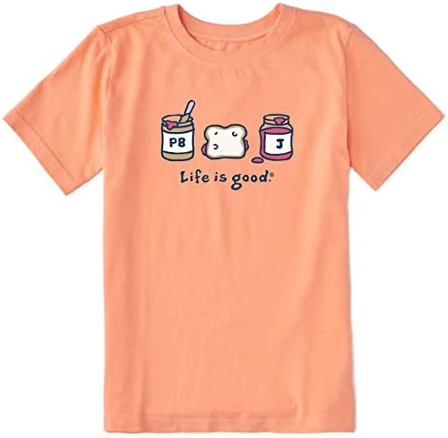 Животът Е Красив. Детска тениска за раздробяване на Фъстъчено масло и Желе, Canyon Orange