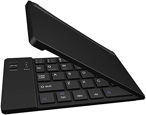 Работи от Cellet Ультратонкая сгъваема безжична Bluetooth клавиатура, съвместима с Oppo A5s с поставка за телефон - Акумулаторна клавиатура в пълен размер!