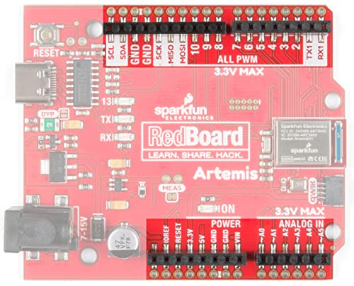 Такса за разработка на SparkFun RedBoard Артемида Machine Learning включва МОЖНО Един мегабайта флаш памет с USB конектор-C
