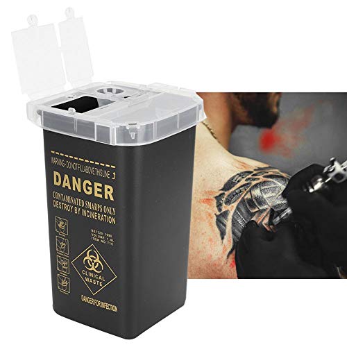Пластмасов еднократен контейнер за остри предмети, кофа за боклук, за да проверите за татуировки и обзавеждане за