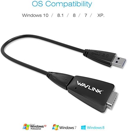 Адаптер WAVLINK USB 3.0 VGA с множество дисплеи, Конвертор на Външната видео карта 1080P 10 за Windows /Vista/ 7/8/8.x/XP - Черен